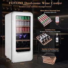 Wine cooler Different Types Of Wine, Blue Led Lights, Types Of Wine, Wine Cabinets, Wine Fridge