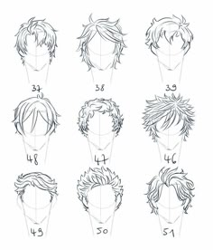 how to draw anime hair step by step