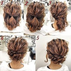 Updo Hairstyles for Short Hair Groom Wedding Hair, Easy Updo Hairstyles Tutorials, Hairstyles Up, Updo Messy, Sanggul Modern, Updo Hairstyles Tutorials, Easy Updo Hairstyles, Simple Prom Hair, Up Dos