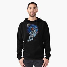 astronaut cat Pullover Hoodie #tee #tshirt #clothing #pullover #hoodie #painting #digital #oil #watercolor #streetart #space #animal #nebula #cat #pet  #tiger #kellogs #frosties #kids #cute #humor #toys #astronaut #retro #cartoons #garfield