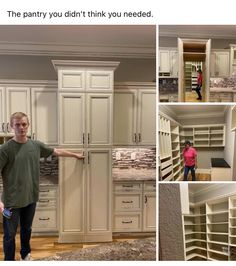 a man standing in front of some cabinets