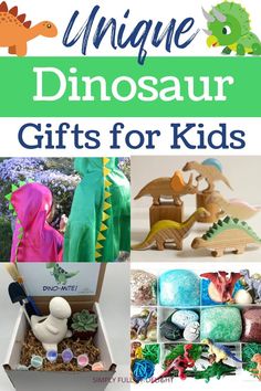 dinosaur gifts for kids - dinosaur sensory kit, wooden dinos, dino planter, dinosaur cape Dinosaur Birthday Gifts Ideas, Dinosaur Gifts For Boys, The Good Dinosaur Toys, Toy Organization Ideas, Dinasour Birthday, Dinosaur Birthday Theme, Dino Toys, Dinosaur Toys For Kids, Toddler Boy Gifts