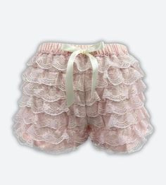 These lace ruffled shorts bring a touch of romance and charm to any outfit. Featuring delicate lace layers and a playful pink ribbon, they offer a whimsical yet stylish look. Perfect for pairing with a cropped top or cozy sweater, these shorts are ideal for those who love a feminine, coquette-inspired aesthetic. Comfor Wardrobe Coquette, Ruffled Shorts, Crop Pullover, Denim Hoodie, Jogger Pants Casual, Inspired Aesthetic, Cardigan Sweater Vest, Lace Layers, Long Bodycon Dress