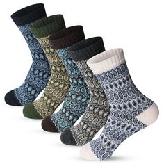 PRICES MAY VARY. 【★ELEGANT GIFT BOX!!!!!】🎄🎄【PREMIUM MATERIAL & BENEFITS】: 5 Pack of womens warm winter socks. These thick warm socks are super soft, breathable and don't deform easily, which will provide you comfortable and warm wearing experience during cold weather. 🎄🎄【PERFECT SIZE & CARE 】 : MORECOO women wool socks are designed into standard US SIZE, free size 23 to 25 cm, suitable for women US shoe sizes 5 to 9. These womens thick warm socks with elastic design make them easy to wear an Womens Socks Winter, Cozy Socks Gift, Womens Wool Socks, Vintage Socks, Womens Socks, Thick Wool, Sock Packs, Comfortable Socks, Soft Sock