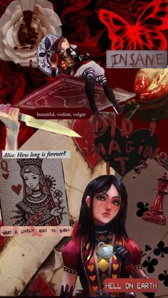 the collage shows an image of a woman with red hair and tattoos on her face