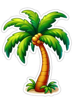 a palm tree sticker on a white background