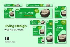 modern living web ad banner set