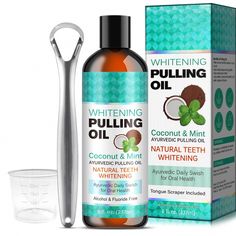 Oil Pulling For Teeth, Coconut Pulling, Alcohol Free Mouthwash, Natural Mouthwash, Mint Essential Oil, Healthy Gums, Ayurvedic Oil, Tongue Scraper, Mint Oil