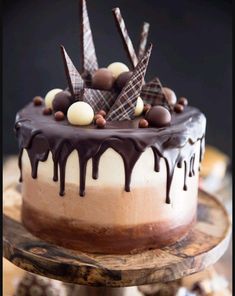 a cake with chocolate and marshmallows on top