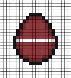 A pixel art template of the Latvian flag themed as an egg. Egg Pixel Art, Beads