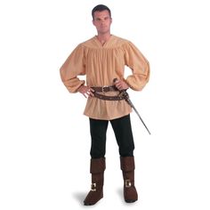 Adult's Medieval Shirt Medieval Shirt, Peasant Costume, Knight Costume, Medieval Costume, Costume Shirts, Medieval Clothing, Peasant Style, Adulting Shirts, Basic Shirts