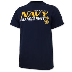 UNITED STATES NAVY GRANDPARENT T-SHIRT (NAVY) 4 Navy Families, Dad Shorts, Navy Mom, Great Gifts For Dad, My Grandson, Navy Man, United States Navy, Screen Printing Designs, Proud Mom