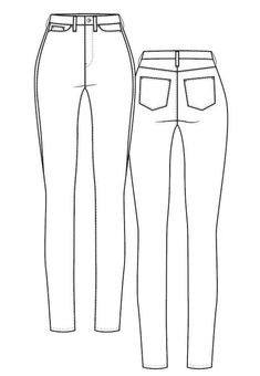 How To Draw Jeans, Jeans Sketch, Jeans Illustration, Fashion Flat Sketch, Jeans Drawing, Dark Skin Boys, Woman Sketch, Flat Sketches, Denim Pants Women