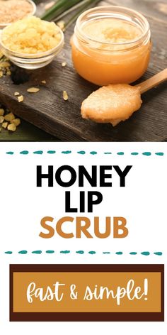 Easy honey lip scrub recipe. How to make your own lip scrub. Simple lip scrub using honey. How to make a fast and affordable lip scrub recipe. Lip scrub for chapped lips and dry lips! Diy Lip Scrub Edible, Winter Lip Scrub Diy, Tallow Lip Scrub, Emulsified Lip Scrub Recipe, Homemade Lip Scrub Recipe Sugar Easy Diy, Home Made Lip Scrub Recipes, Lip Sugar Scrub Diy, How To Make Lip Scrub Homemade, Lip Scrubs Recipes