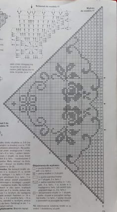 a cross stitch pattern on top of a piece of paper with instructions to make it