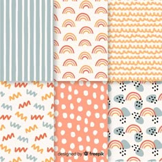 four different patterns in pastel colors