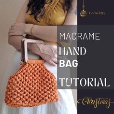 a crocheted handbag is shown with the text macrame hand bag