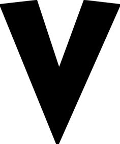 the letter v in black and white