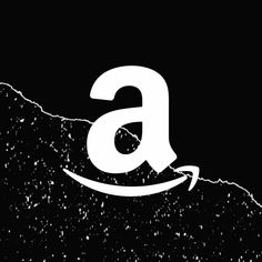 an amazon logo over a black background with the letter g in white on top of it