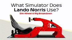 an image of a car seat with the words what simulator does lando noris use?