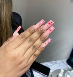 Valentine’s Day Short Acrylic Nails, Barbie Vibe Nails, Gel Polish Heart Design, Long Valentine’s Day Nails, Valentines Nails Designs Acrylic Long, Medium Length Acrylic Nails Valentines Day, February Nails Ideas Square, Medium Length Valentines Day Nails, Valentines Day Long Nails