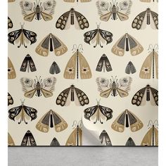 a wallpaper with moths on it