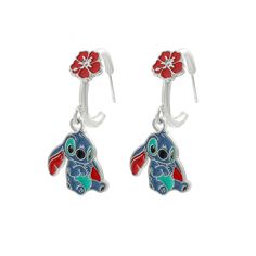 Disney Cartoon Lilo & Stitch Earrings Classic Anime Character Stitch Silver Plated Ear Clip Earrings Stitch Earrings, Classic Anime, Earrings Classic, Enamel Badges, Lilo Stitch, Disney Lilo, Disney Stitch, Stitch Disney, Cute Disney