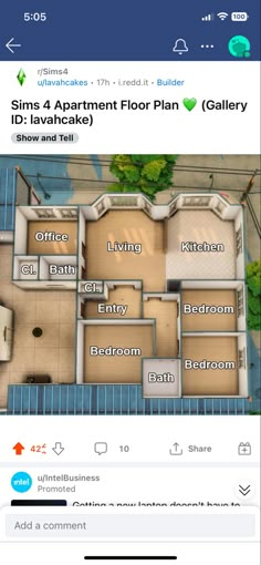 the floor plan for an apartment on facebook