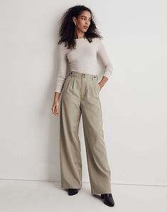 Harlow Wide-Leg Pants Cropped Wide Leg Pants, Wide Leg Pant, Madewell Denim, Pull On Pants, Fashion History, Wide Leg Trousers, Straight Leg Pants, Cropped Pants, Trousers Women