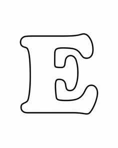 the letter e is outlined in black and white