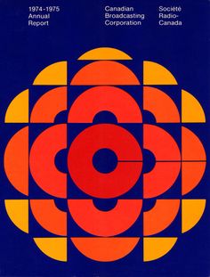 the canadian broadcasting corporation annual report, 1971 - 75 cover art by scottie campbell