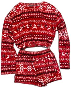 Cozy Red Winter Sleepwear, Cozy Red Christmas Sleepwear, Casual Red Christmas Sleepwear, Casual Red Sleepwear For Christmas, Red Festive Winter Sleepwear, Red Christmas Loungewear Top, Red Holiday Sleepwear For Winter, Red Tops For Pajama Party In Winter, Cozy Red Holiday Tops