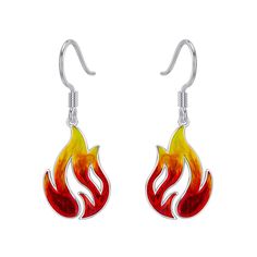 PRICES MAY VARY. 【Design Inspiration】❁❁ We designed a reddish-yellow flame, it is the symbolic of illumination and enlightenment, spirituality and warm. Hope you can feel warm and the power of life by this flame fire Earrings. 【Safe Material】 ❁❁ Chains: 925 Sterling Silver, a right thickness, is strong and not easy to break, cool and comfortable. Pendant: 925 Sterling Silver + Epoxy. 100% nickel-free, lead-free, cadmium-free. Not contain any allergic element. 【Package Including】❁❁ Earrings: (13. Flame Accessories, Flame Necklace, Flame Earrings, Fire Earrings, Fire Jewelry, Friend Girlfriend, Fire Nation, Earring Ideas, Branded Gifts