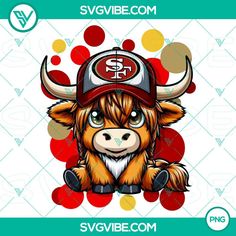 a cartoon bull with a baseball cap on it's head