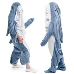 PRICES MAY VARY. {REAL US SIZES} Our shark suit is made in full USA sizes. You don't need to size up or down, just order your usual size and enjoy the excellent quality of the shark blanket hoodie. In addition, it is very wide, which gives additional comfort. {UPDATED COZY VERSION} Our shark onesies have arm holes, feet holes and a pocket. Now you can use this shark wearable blanket at home, at a party, outside with shoes, and even in active sports, such as snowboarding {GIFT} Our shark onesie b Oversized Onesie, Onesie Blanket, Shark Sleeping Bag, Shark Onesie, Shark Blanket, Shark Pajamas, Party Outside, Shark Costume, Snowboarding Gifts