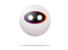 an image of a white ball with two eyes