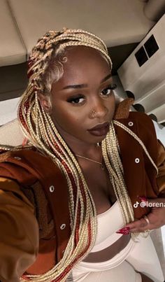 Long Knot Less Braids, Hair Ideas Y2k, Knot Less Braids, Braids Blonde, Colored Braids, Cute Braided Hairstyles, Braids Hairstyles Pictures