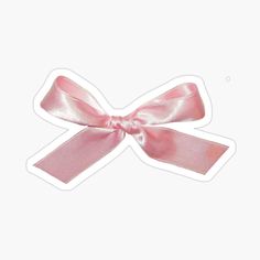 a pink bow sticker on a white background