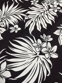 a black and white floral print fabric