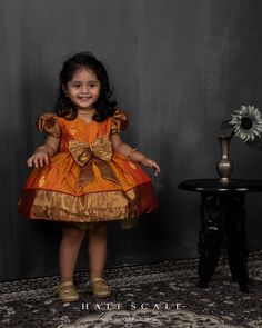 Pattu Frocks For Baby Girl, Traditional Frocks For Baby Girl, Kids Party Frocks, Pattu Langa, Frocks For Babies