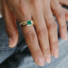 The one of a kind Muzo Emerald Cloud Ring features a stunningly verdant 0.71ct emerald cut Emerald from the from the famed Muzo mines in Colombia. Expertly handset in our domed cloud setting in 14k yellow gold. This lovely ring is vintage meets modern, wearable now and forever. Emerald is May's birthstone and symbolizes truth, love and hope. May this ring bring you all the love and hope you need. Note - This item is final sale! Made in a size 7, can be resized up or down 2 sizes. Cloud Ring, Vintage Meets Modern, Dome Ring, Lovely Ring, Domed Ring, Now And Forever, Ring Sizer, Sample Sale, Emerald Cut