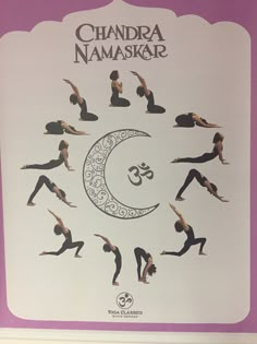 an advertisement for the chakra namaska yoga program in front of a purple background