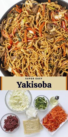 the ingredients to make this super easy yakisoba recipe