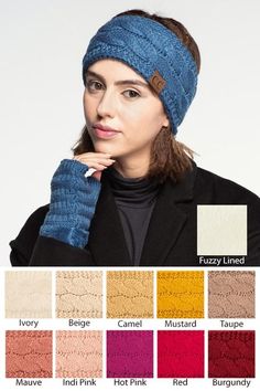 The original classic beanie now comes in a popular head wrap! These Solid Cable Knit CC Head Wraps are classic and stylish to go with all of your favorite fall and winter outfits! Cc Headband, Cc Beanie, Ear Warmer, Head Band, Head Wrap, Sherpa Lined, Ear Warmers, Black Metallic, Metallic Colors