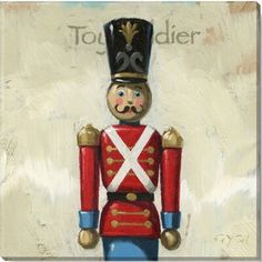 a painting of a nutcracker with the words to soldier on it's chest