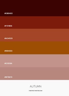 the color scheme for autumn in shades of red, orange and brown