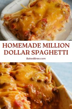 this homemade million dollar spaghetti casserole is the perfect meal to make for dinner