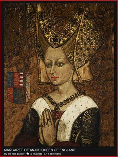 an old painting of a woman with her hands clasped in front of her chest and wearing a tiara