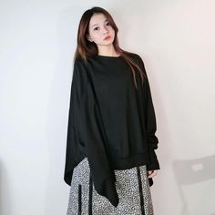 Women T-shirt Fashion Batwing Sleeve Solid Color Loose Pullover Top Winter Casual All-match Black Street Trendy - Omychic Loose Pullover, T Shirt Fashion, Winter Tops, Winter Casual, Women T Shirt, Batwing Sleeve, Shirt Style, Tunic Tops, Solid Color