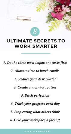 the ultimate guide to work smarter with text overlay that reads 8 ultimate secrets to work smarter